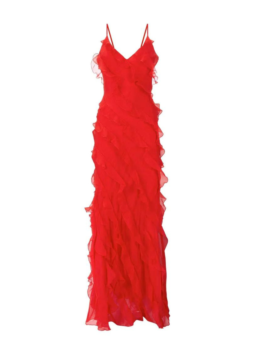 Women's - Maxi Dress - Ruffled - Elegant Dress