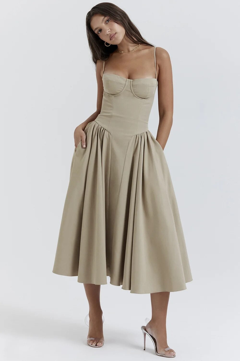 Women's - Midi Dress - Classic Style - Elegant Dress