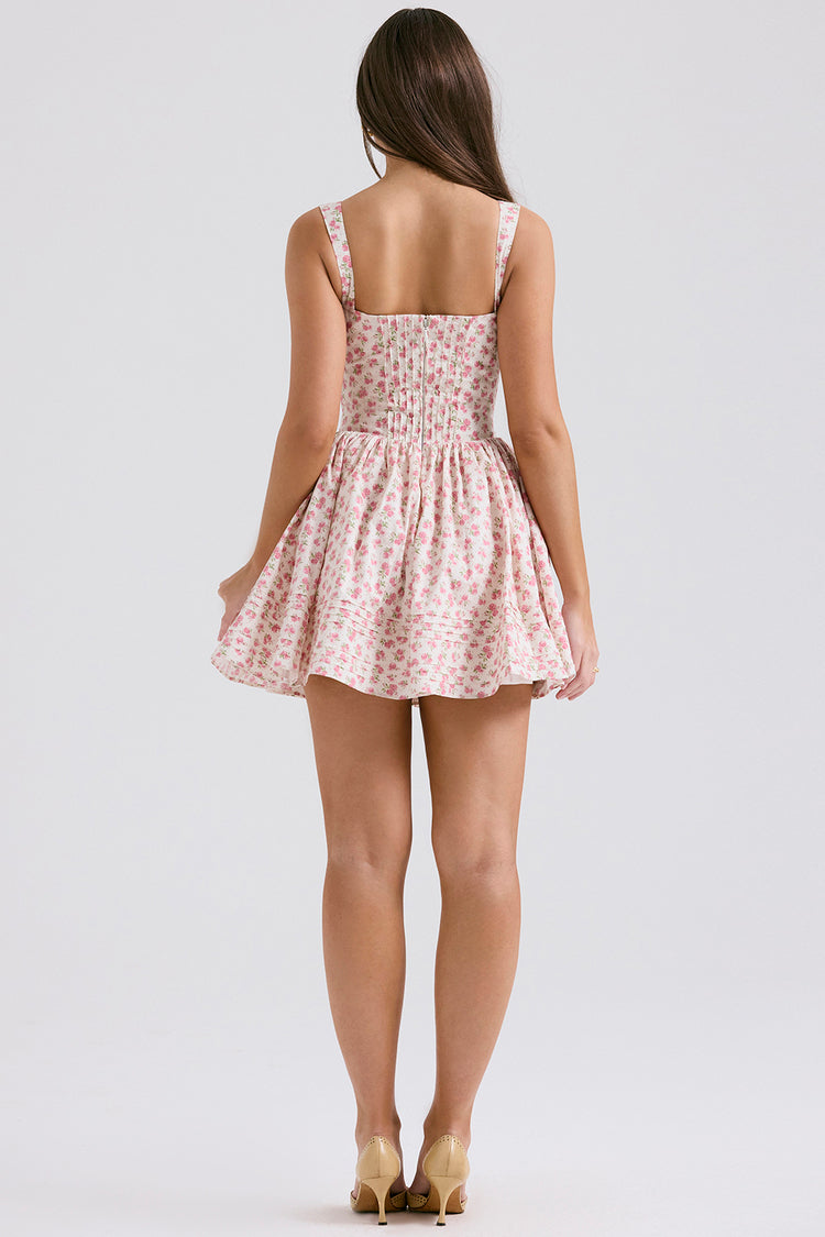 Women's - Mini Dress - Floral Pattern - Casual Dress