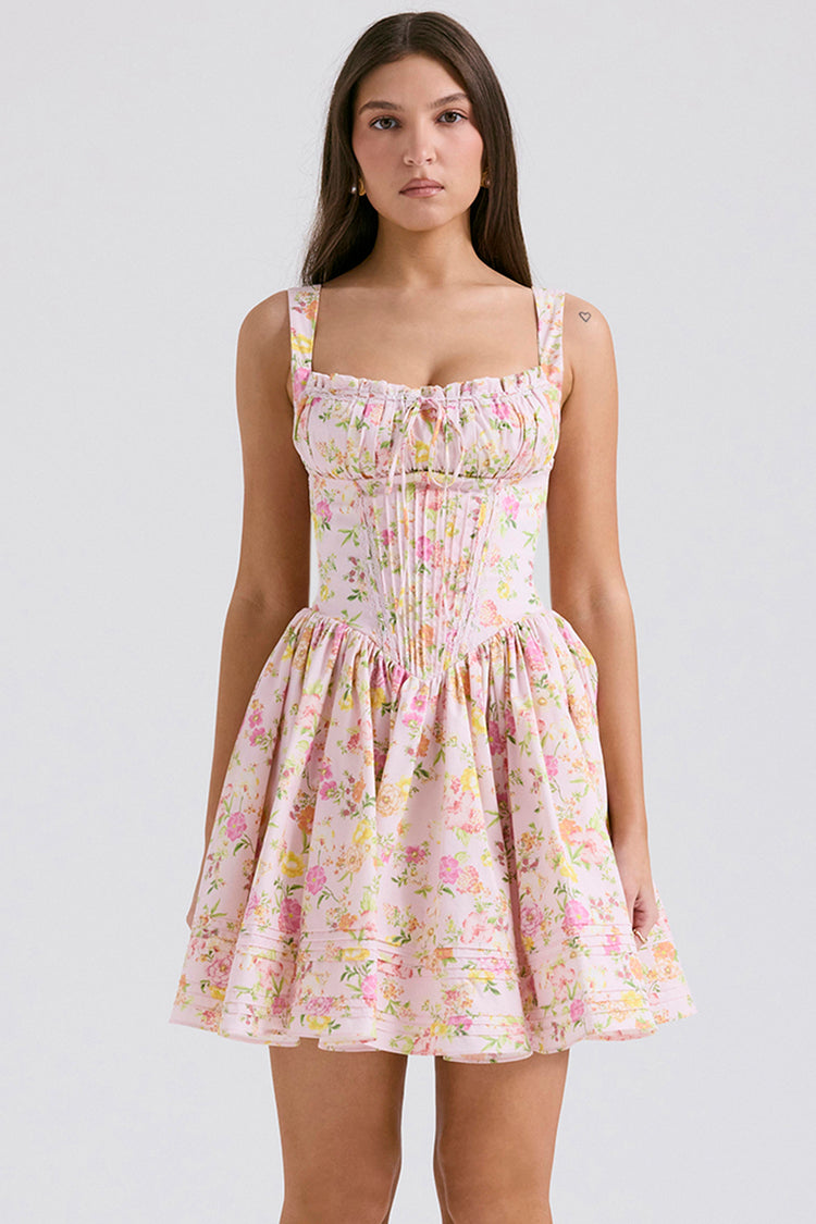 Women's - Mini Dress - Floral Pattern - Casual Dress