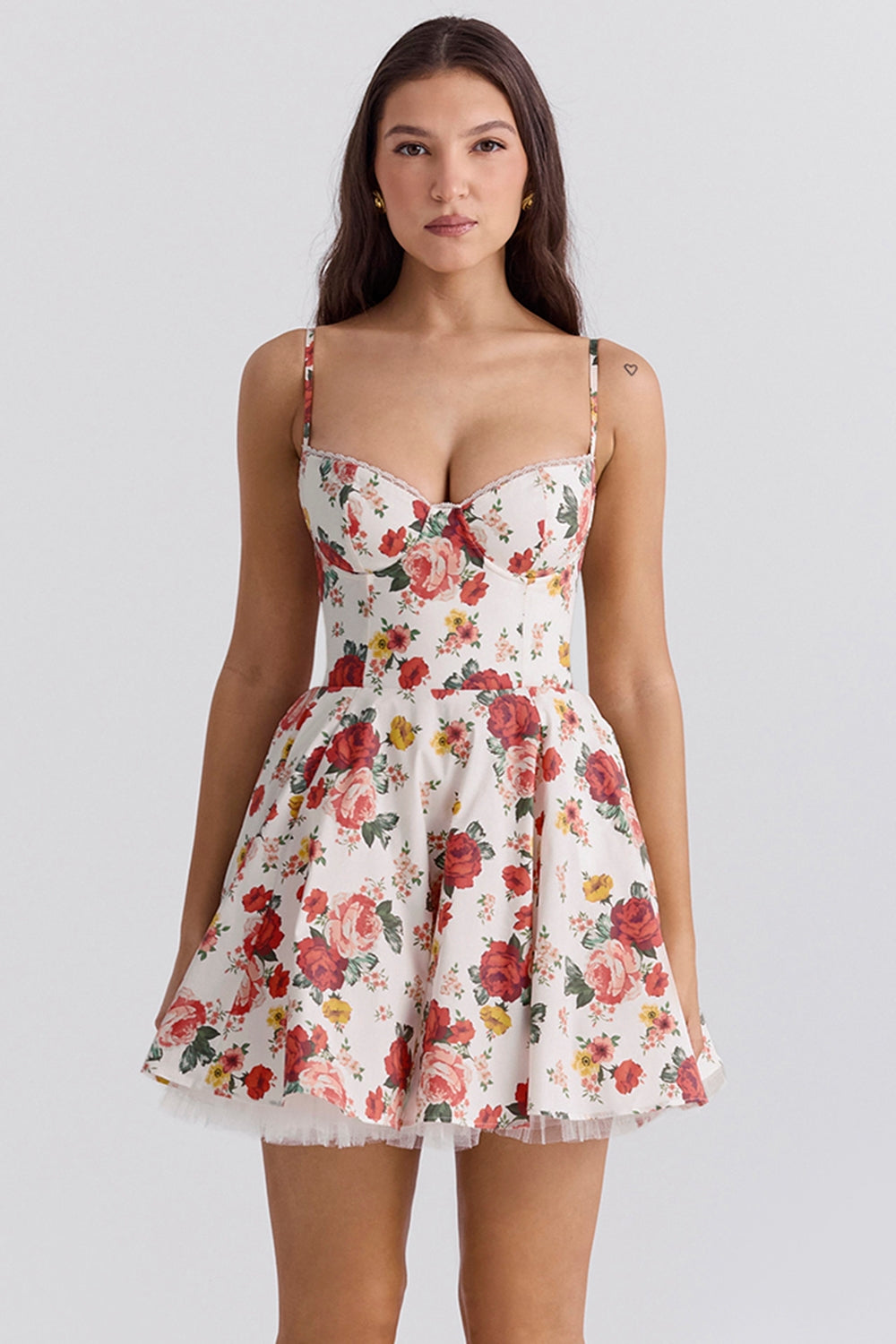 Women's - Mini Dress - Classic Style - Casual Floral Dress