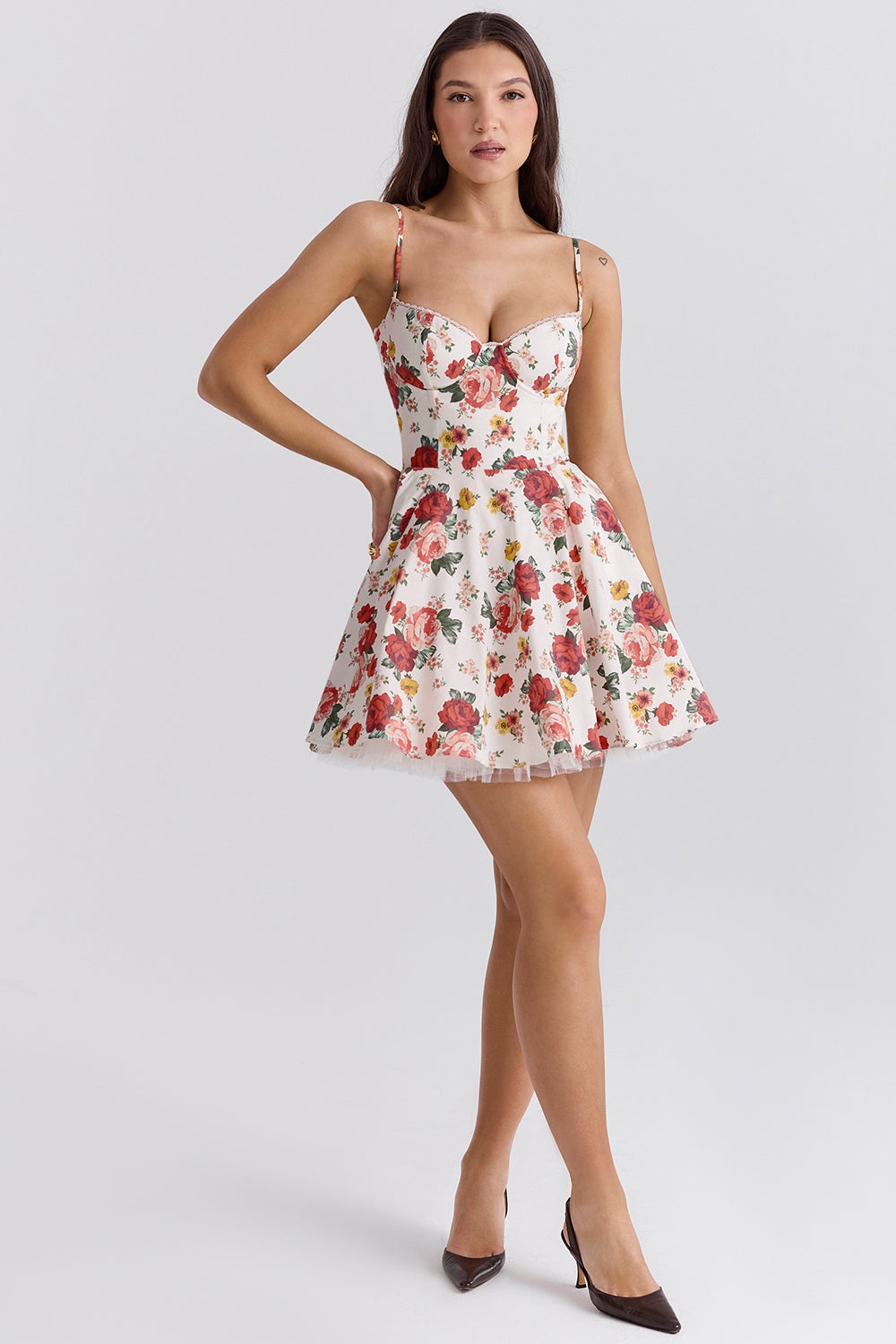 Women's - Mini Dress - Classic Style - Casual Floral Dress