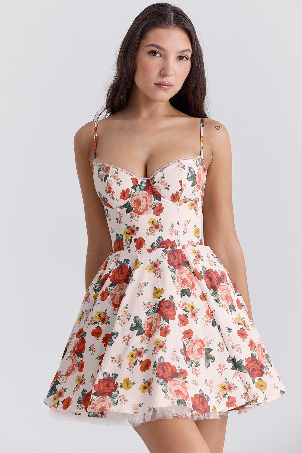 Women's - Mini Dress - Classic Style - Casual Floral Dress