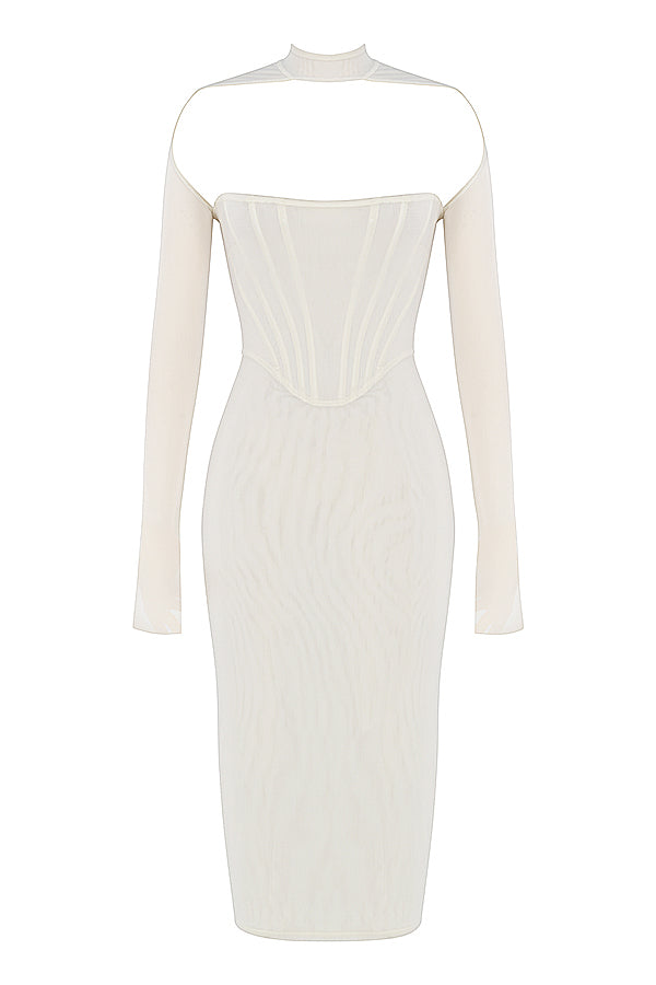 Women's - Midi Dress - Corset Detail - Bodycon Dress