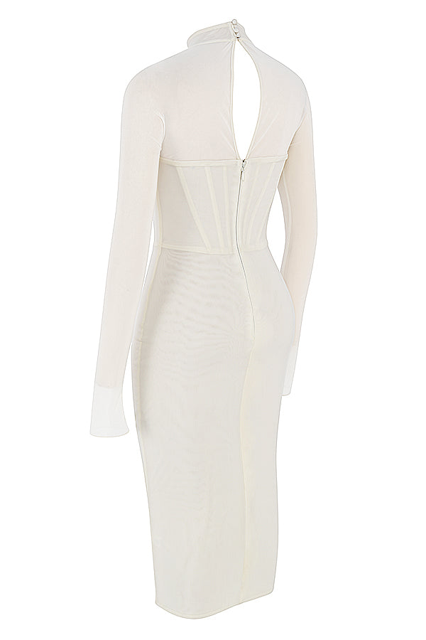 Women's - Midi Dress - Corset Detail - Bodycon Dress