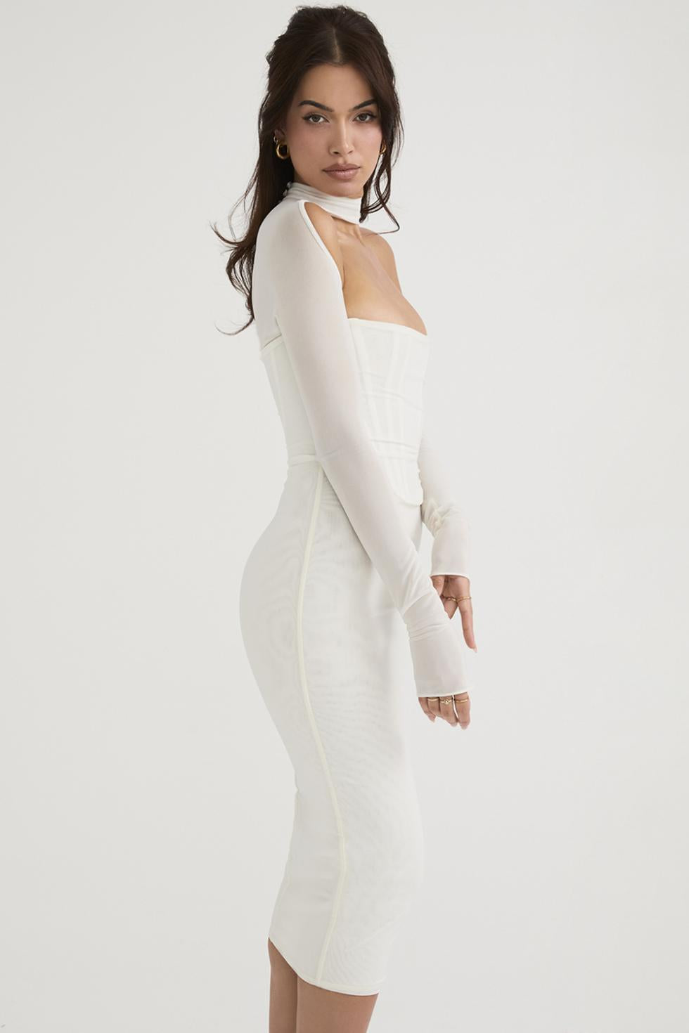 Women's - Midi Dress - Corset Detail - Bodycon Dress