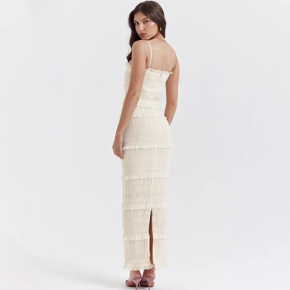 Women's - Maxi Dress - Ruched Design - Elegant Dress