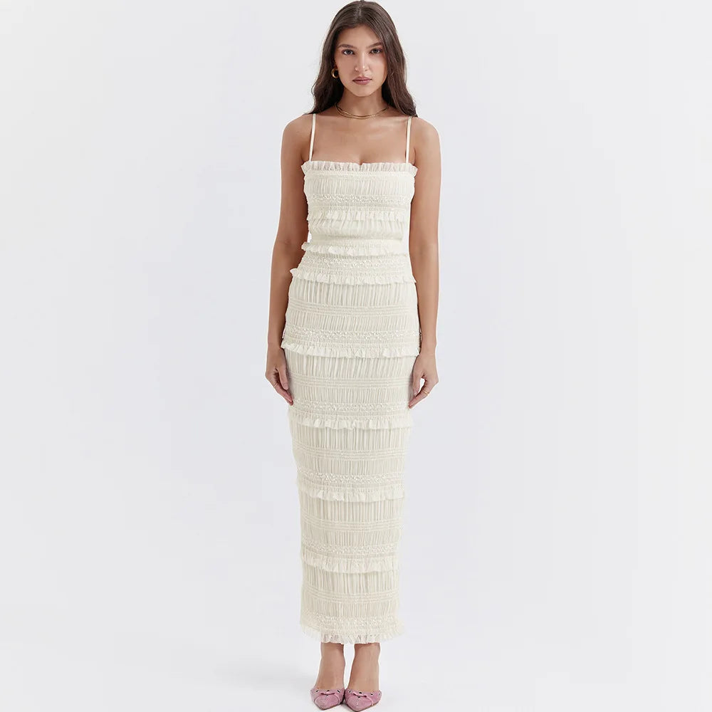 Women's - Maxi Dress - Ruched Design - Elegant Dress